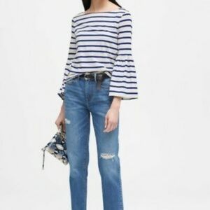 Banana Republic Bell Sleeved Striped Top in Small